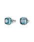 ფოტო #9 პროდუქტის Rhodium Plated Square Cut Color Birthstone Stud Earrings