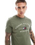 Фото #3 товара Tommy Hilfiger nautical arch logo t-shirt in khaki green