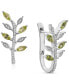 ფოტო #1 პროდუქტის Peridot (3/4 ct. t.w.) & Diamond (1/10 ct. t.w.) Twig Leverback Earrings in Sterling Silver