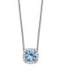 Multi Colored Cubic Zirconia Cushion Shape Pendant Necklace in Sterling Silver