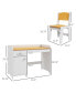 Фото #2 товара Kids Desk and Chair Set with Storage Drawer, Study Desk with Chair for Children for Arts & Crafts, Snack Time, Homeschooling, Homework, White