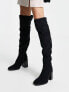 Фото #7 товара Pimkie suede knee high boot in black