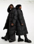 Фото #2 товара COLLUSION Unisex maxi puffer jacket with hood in black