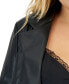 Фото #5 товара Plus Size Faux-Leather Blazer, Created for Macy's