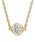 Фото #4 товара De Beers Forevermark diamond Bezel Pendant Necklace (1/10 ct. t.w.) in 14k White or Yellow Gold, 16" + 2" extender