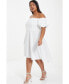 ფოტო #3 პროდუქტის Plus Size Puff Sleeve Bardot Dress