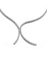 ფოტო #1 პროდუქტის Sterling Silver White Gold Plated Cubic Zirconia Double Tennis Necklace