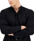 ფოტო #3 პროდუქტის Men's Regular-Fit Crinkled Button-Down Band-Collar Shirt, Created for Macy's