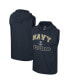 Men's Heather Navy Navy Midshipmen Varsity Sleeveless Hoodie Tank Top