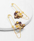 ფოტო #2 პროდუქტის 18k Gold-Plated Mixed Gemstone Honeycomb & Chain Drop Earrings