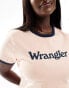 Фото #2 товара Wrangler Plus logo ringer tee in peach