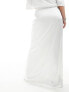 In The Style Plus satin maxi skirt in white