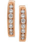 ფოტო #2 პროდუქტის Diamond Huggie Hoop Earrings (1/2 ct. t.w.) in 14k Rose Gold