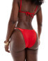 Фото #3 товара ASOS DESIGN Maya mix and match skimpy tanga bikini bottom with rings in red