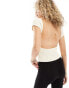 Emory park high neck knit top with scoop back in ivory