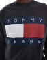 Tommy Jeans large flag sweatshirt in black