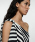 ფოტო #4 პროდუქტის Women's Asymmetrical Striped Dress