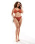 Фото #2 товара South Beach Curve crinkle high waist bikini bottom in rust