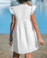 Фото #2 товара Women's Flutter Sleeves Floral Prints Mini Beach Dress
