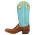 Justin Boots Hattie Embroidered Cut Outs Square Toe Cowboy Womens Blue Casual B 7 - фото #3