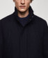 Фото #4 товара Men's Pockets Detail Short Wool Coat