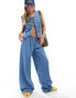 Фото #2 товара ASOS DESIGN drawstring waist jean in mid blue co-ord