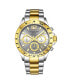 ფოტო #1 პროდუქტის Men's Chronograph Watch, Silver Case, Gold Toned Bezel, Grey Dial TT Silver And Gold Stainless Steel Bracelet