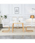 Modern White Stone Table Set with Foldable Desk and Chair