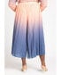 Plus Size Pleated Ombre Cover-Up Culotte