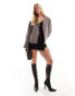 Фото #8 товара ASOS DESIGN short tailored jacket in mushroom