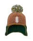 Фото #2 товара Infant Boys and Girls Brown Green Bay Packers Football Head Knit Hat with Pom