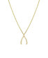 Zoe Lev diamond 14K Gold Wishbone Necklace