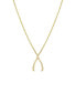 Diamond 14K Gold Wishbone Necklace