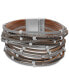 ფოტო #1 პროდუქტის Beaded Suede Multi-Row Magnetic Bracelet