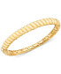 ფოტო #1 პროდუქტის Polished Croissant Twist Bangle Bracelet in 14k Gold-Plated Sterling Silver