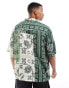 ASOS DESIGN oversized shirt in green paisley bandana print