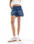 Noisy May denim cargo short in mid wash blue