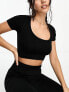 ASOS 4505 Icon seamless rib performance t-shirt in black