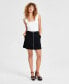 Фото #1 товара Women's Zip-Front Ponté-Knit Mini Skirt, Created for Macy's