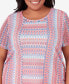 Фото #4 товара Plus Size Neptune Beach Textured Stripe Top with Side Ruching