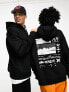 COLLUSION Unisex hold tight back print oversized hoodie in black