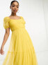 Фото #4 товара Anaya tulle maxi dress with sweetheart neckline in yellow