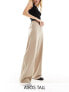 Фото #1 товара ASOS DESIGN Tall wide leg trouser in taupe pinstripe