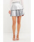 Women's Shiny Pu Pleated Mini Skirt