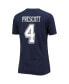 Фото #3 товара Women's Dak Prescott Navy Dallas Cowboys Player Icon Name and Number V-Neck T-shirt