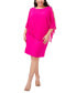 Фото #3 товара Plus Size Embellished Chiffon-Overlay Dress