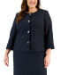 ფოტო #4 პროდუქტის Plus Size Tweed Button-Up Pencil Skirt Suit