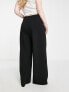 ASOS DESIGN Curve wide leg jersey suit trouser in black