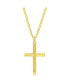 Stainless Steel or Gold Plated over Stainless Steel Polished 3D Cross Necklace