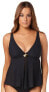 Фото #1 товара Amoressa 257030 Women’s Seaborne Esprit Black Tankini Top Swimwear Size 8